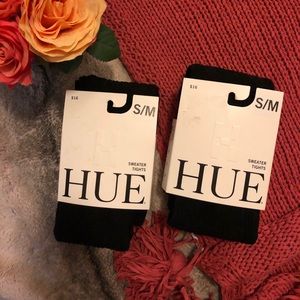 ✨NWT✨ 2 pair HUE sweater tights, black cable-knit